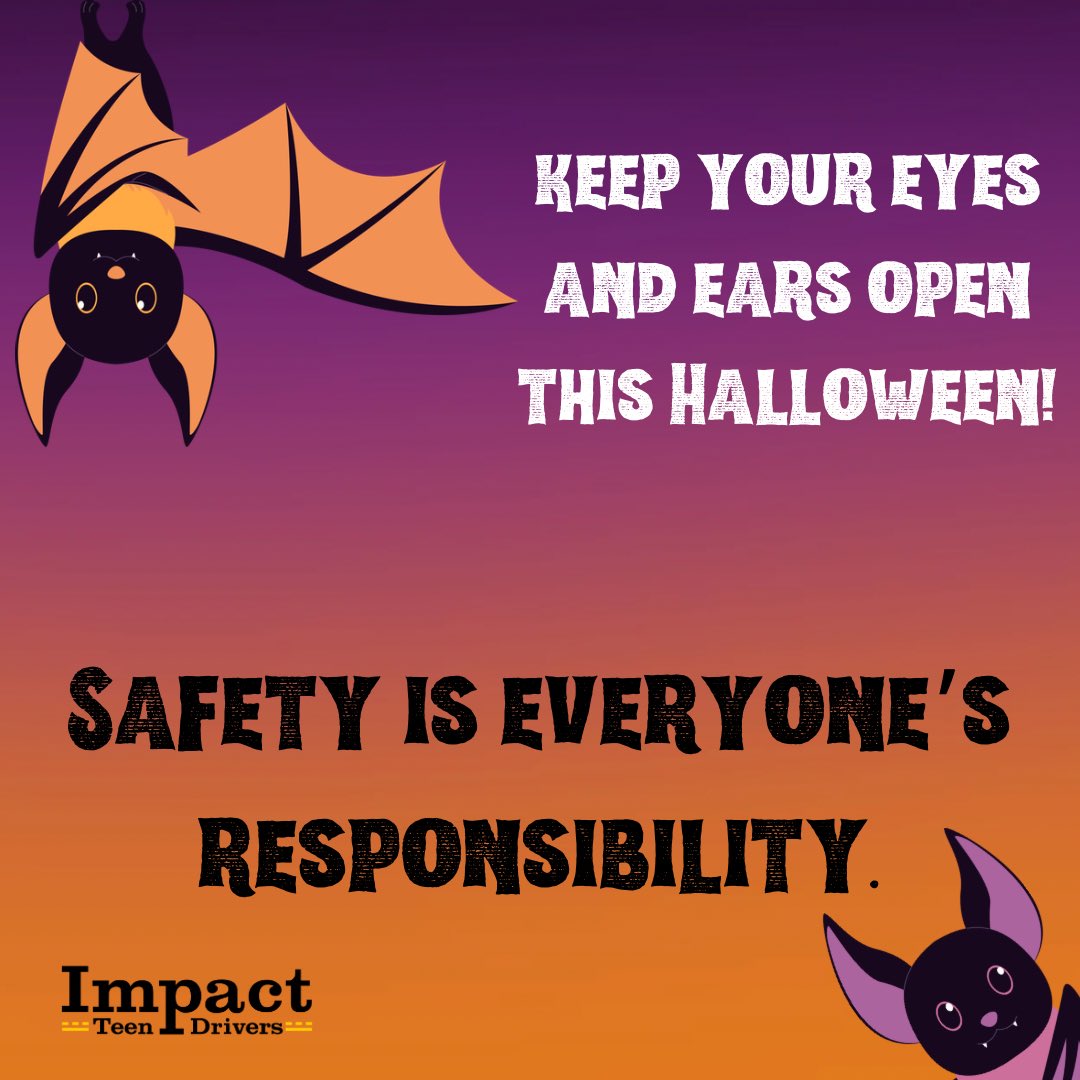impactdrivers's tweet image. It’s Halloween and the end of National Pedestrian Safety Month! Keep your ears and eyes open, today and every day. 

#Halloween #HalloweenSafety #PedestrianSafety #SaferRoads