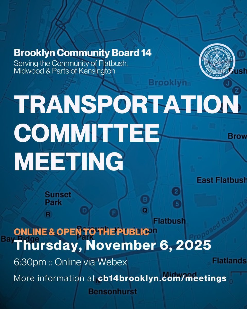 cb14brooklyn's tweet image. Also next week: Our Transportation Committee meets Thu, Nov 6 at 6:30 PM (online). Agenda: @NYC_DOT ’s Park Circle automated toilet, @mta&apos;s #interboroughexpress update &amp;amp; @StoptheChopNYNJ on a proposed ban on nonessential helicopter flights. Link in bio. #communityboard #brooklyn