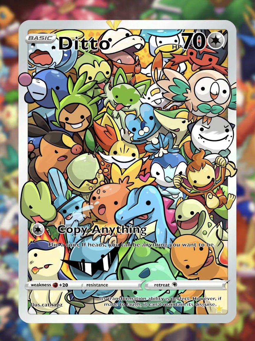 PokeTCGiveaways's tweet image. This Ditto card would break Pokemon.