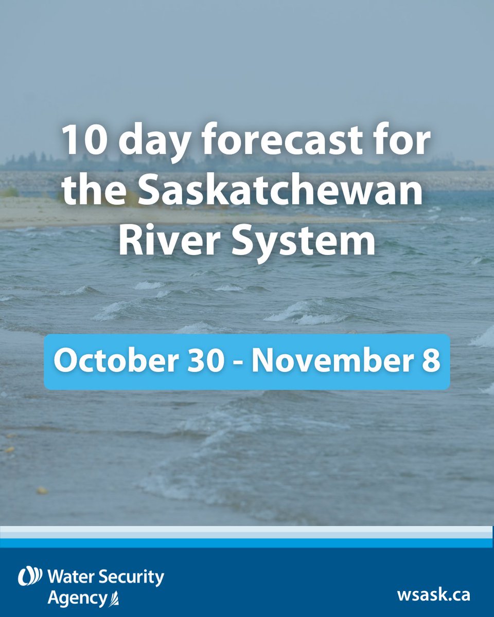 WSASK's tweet image. View the latest 10 day forecast for the Saskatchewan River System on our website: wsask.ca/recreation-env…