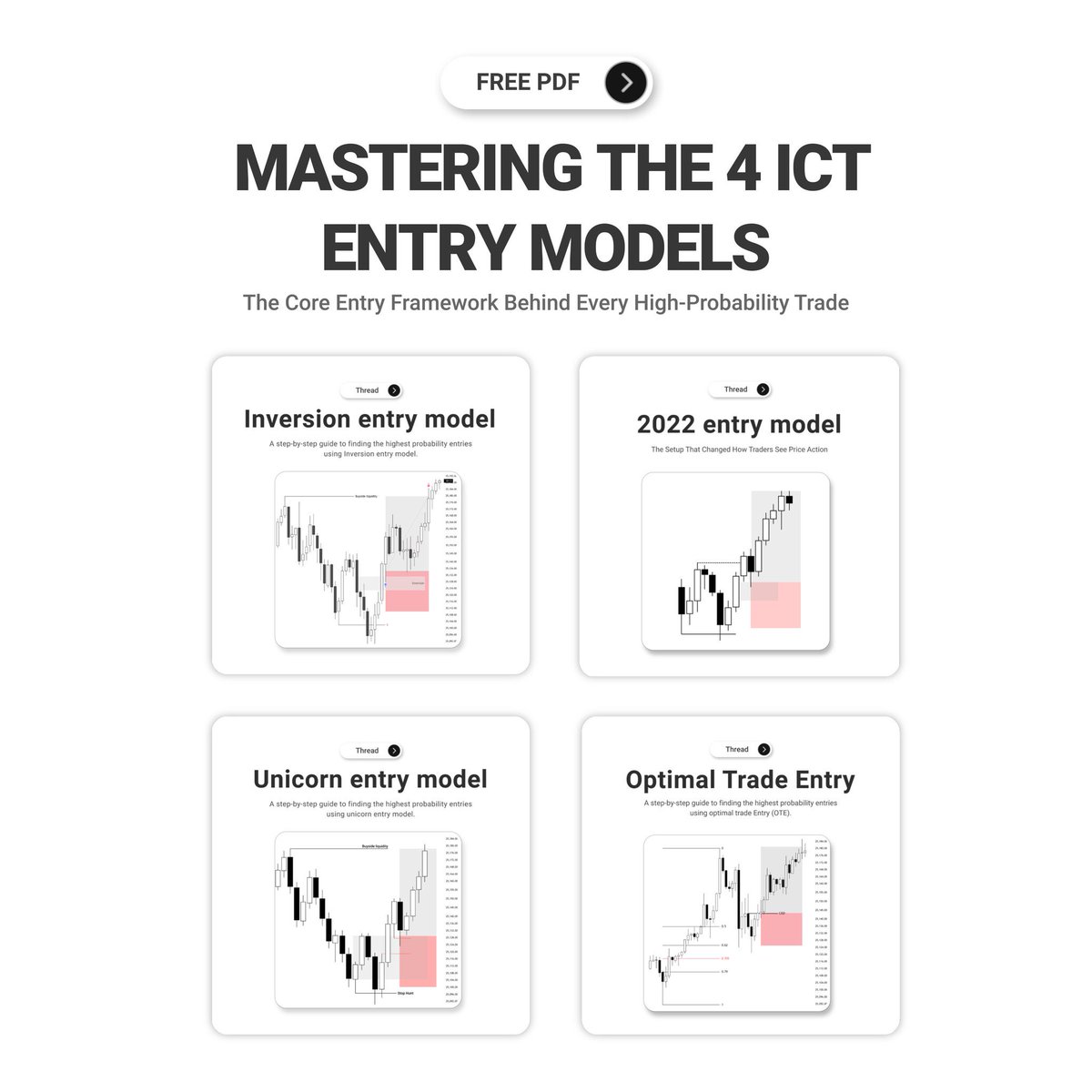 A complete 30 page guide covering the four most powerful ICT ENTRY MODELS.

Perfect for traders who want clear, structured entry frameworks.

If you want the full PDF,

like &amp; comment "ENTRY" I'll DM it to you.
(Only if you're following)