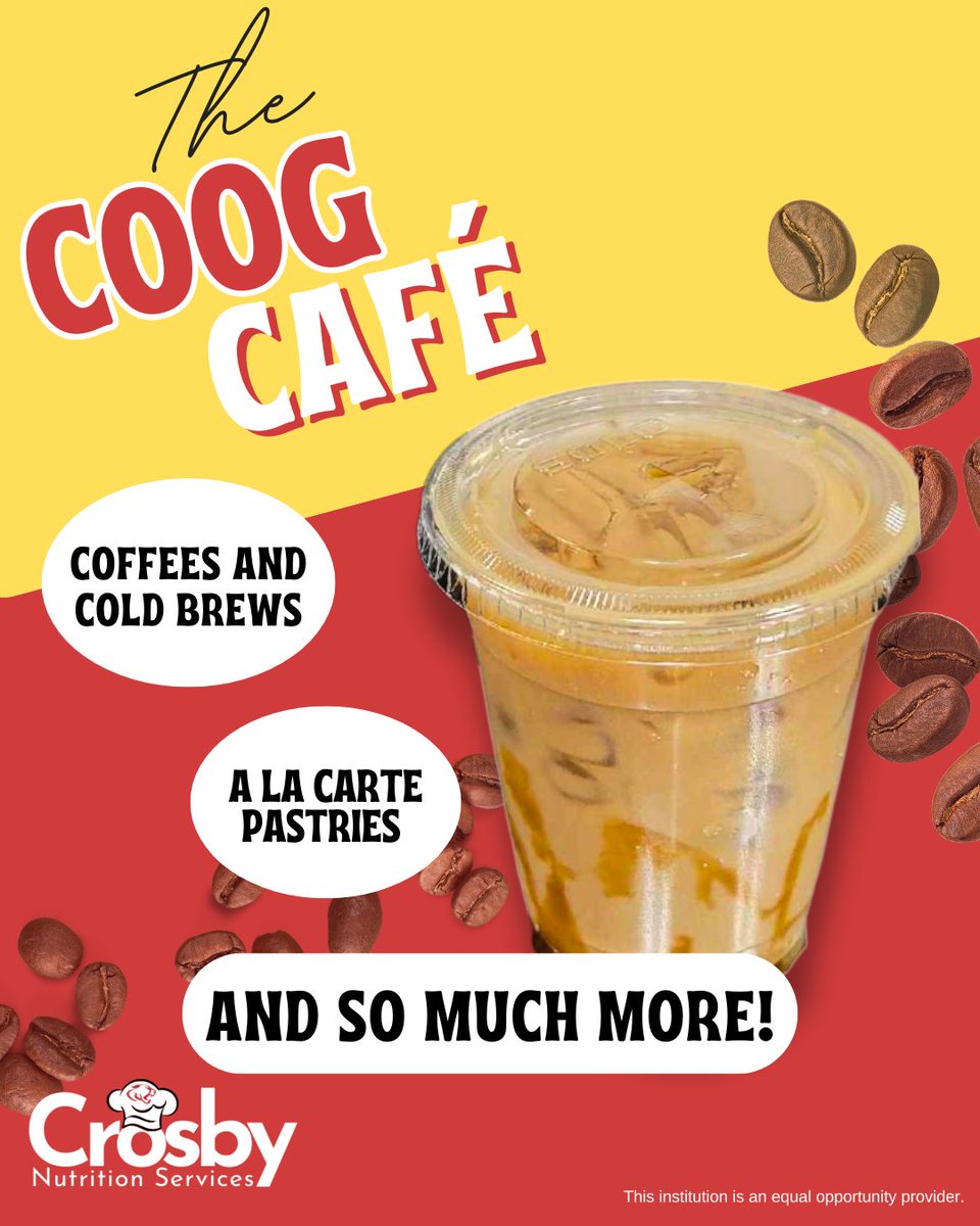Something tasty is brewing at the Coog Café at <a href="/CrosbyHigh/">Crosby High School</a>!🍩

Grab a quick breakfast and enjoy a FREE hot coffee for students and staff. Start your morning with whole grain favorites, fruit, juice, and milk—your perfect pick-me-up!

<a href="/CrosbyISD/">Crosby ISD</a> #committedtostudents #cougarpride