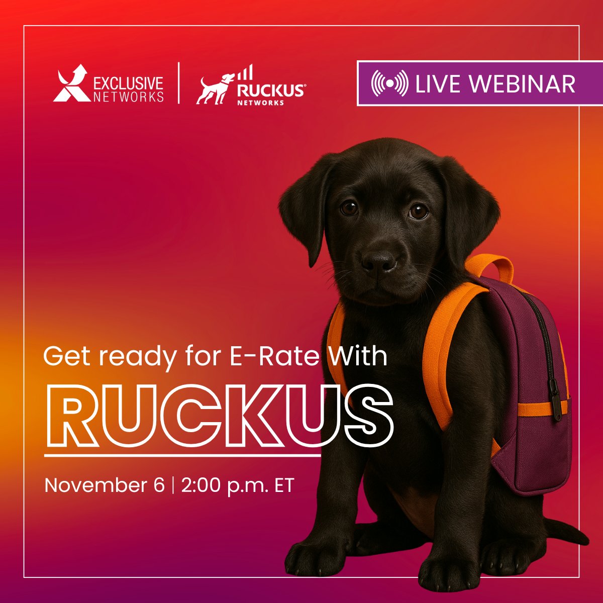 💡 Powering Partner Success: RUCKUS Networks + Exclusive E-Rate Advantage

Join us Nov 6 at 2 PM ET for a hands-on partner session to master next-gen campus switching and turn technical expertise into funded E-Rate opportunities.

👉  eu1.hubs.ly/H0p8qzZ0

#WeAreExclusive