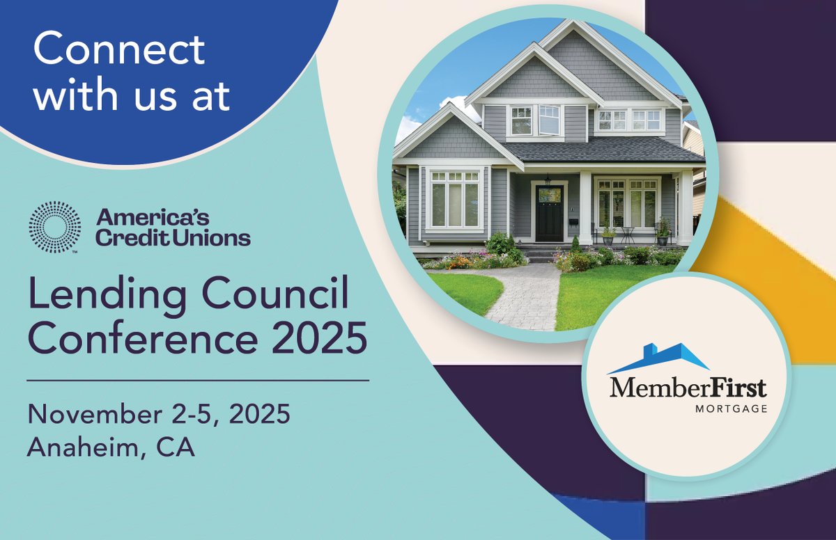 Meet us at the America's Credit Unions Lending Council Conference 2025, November 2-5, in Anaheim, CA. Learn how you can customize your CU’s #mortgage experience with a variety of Affiliate, Wholesale and Correspondent #partnership options.🏠🌟 #MemberFirstMortgage #MortgageCUSO