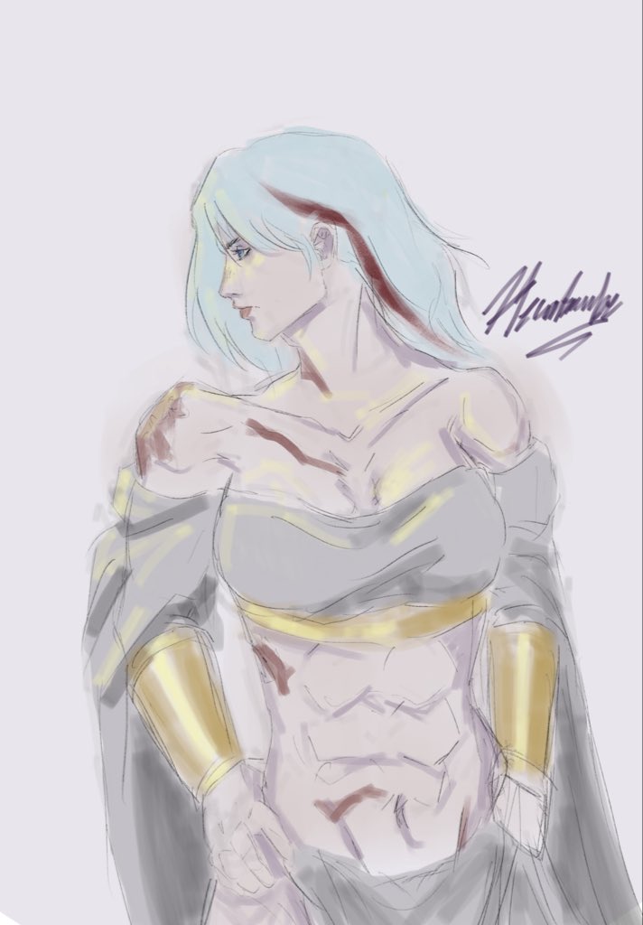 __Hecatombe_'s tweet photo. Dibujo rápido de mi #oc Enyo sin armadura #SaintSeiya https://t.co/Y95GXO8fo0