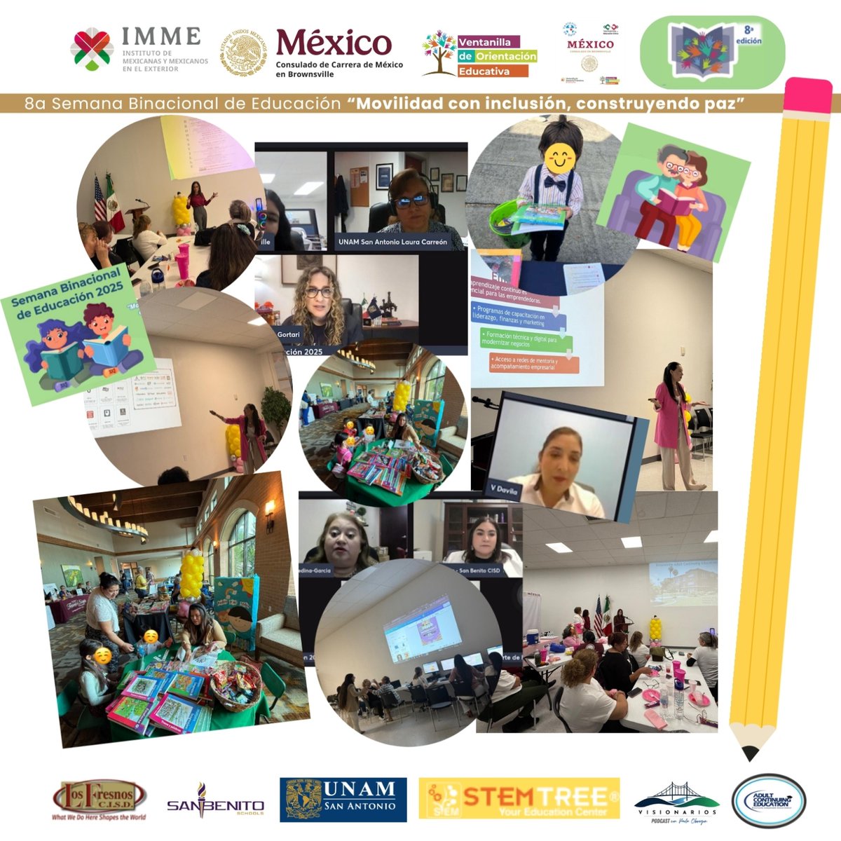 ConsulMexBro's tweet image. 📚✨ @ConsulMexBro  concluyó con gran éxito la 8ª #SBE2025 bajo el lema “Movilidad con inclusión, construyendo paz”. Reconocemos y agradecemos el esfuerzo de nuestros aliados para acercar oportunidades educativas a la comunidad mexicana en el exterior. 🇲🇽🇺🇸 #Educación #IMME