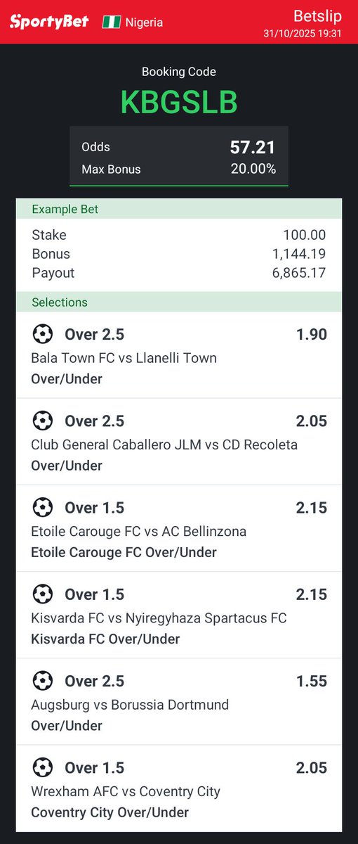 57 odds monster acca 👹 

Sportybet ➡️ KBGSLB

Stake wisely

#GamblingX #bettingtips #GamblingTwitter #Coventry #girona #SportingCP