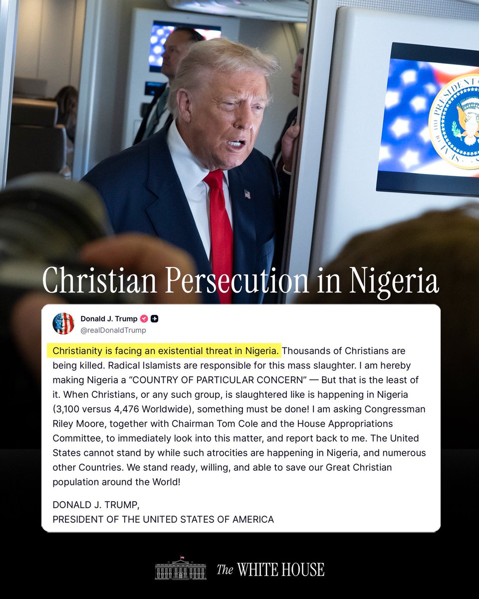 GossipMillNaija's tweet image. Breaking News: USA President Trump has Just made Nigeria a country of particular concern!! Due to the incessant k!longs of Christians in Nigeria