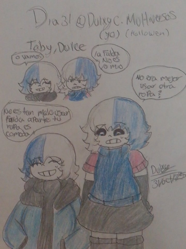 DulxyF38613's tweet photo. Day 31 Hallowen
Dulce and Toby
Since I didn't know what to do, I drew them this.
I finally finished the challenge ☝️😩
@LesserEmmara
#undertaleocs #undertaleaus #maidtale #octuberchange #sanstober2025 https://t.co/rZjhPQqjkB