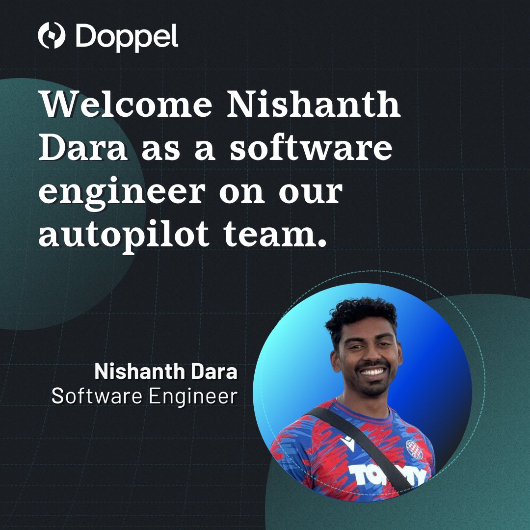 A warm Doppel welcome to Nishanth Dara, the latest software engineer to join our autopilot team! 

Nish joins us after 7 years at Intuit, where he grew from a new grad engineer to a Staff Engineer leading complex technical initiatives on the QuickBooks Payroll product. He brings