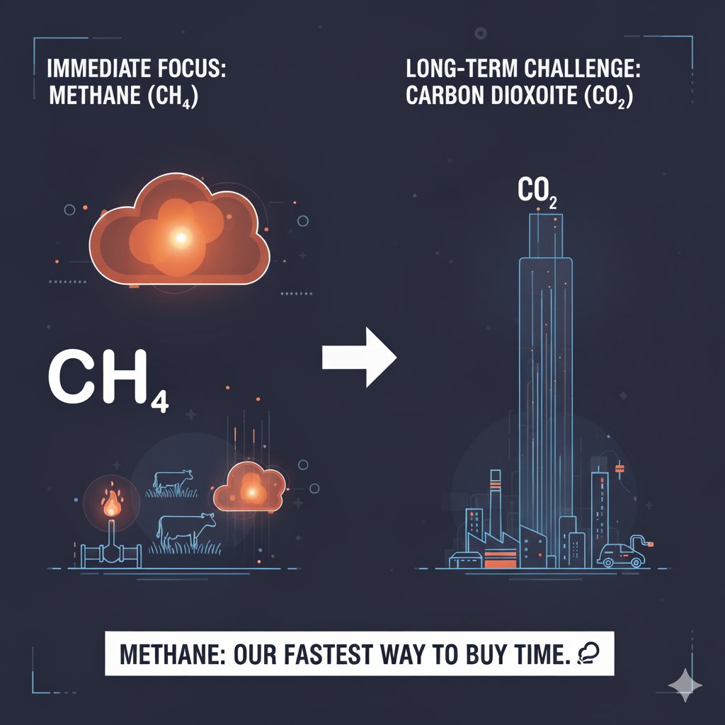 EcoWithZahra's tweet image. Methane is a much more potent greenhouse gas in the short term (80x more warming over 20 years). 
#Methane #ShortLivedClimatePollutants #ClimateMitigation
