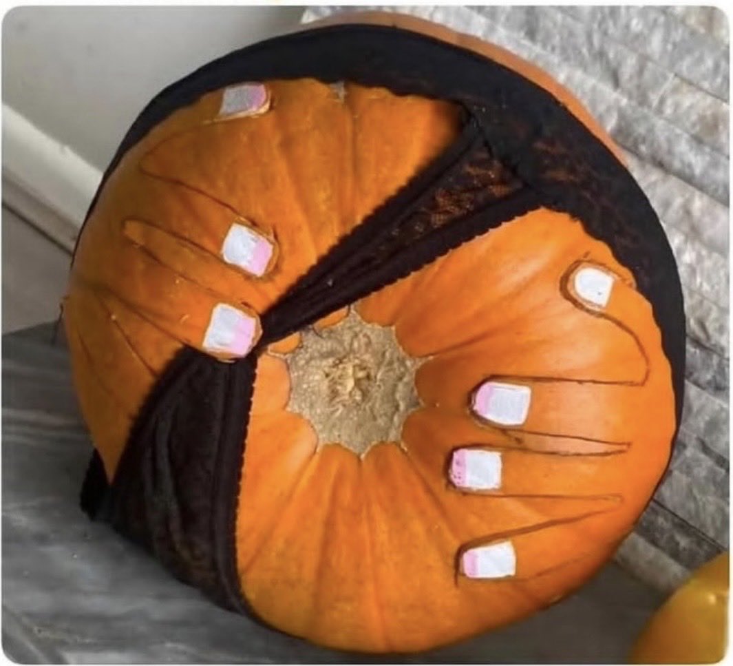 I got disqualified from the pumpkin carving contest at work 🤣🤣🤣