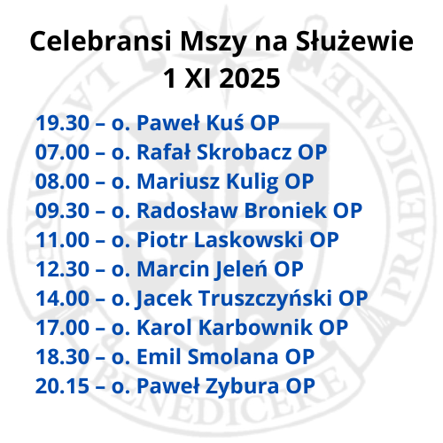 SluzewOP's tweet photo. W sobotę, 1 listopada – uroczystość Wszystkich Świętych. Msze w naszym kościele jak w niedziele.

ℹ https://t.co/juPVRddW3T

Zapraszamy do wspólnej radości ze Świętymi, którzy cieszą się oglądaniem Bożego oblicza w wieczności, podczas Mszy w dniu 1 listopada. https://t.co/oS7mJUunhN