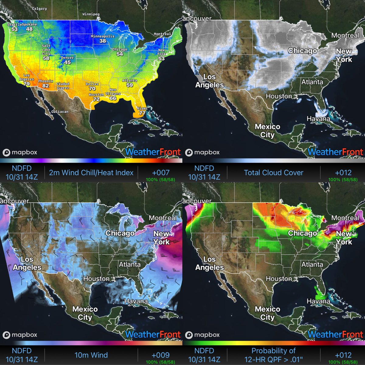 The #Halloween2025 forecast looks pleasant for most of the US! 

Only a few spooky spots according to the latest NWS forecast:

💨Gusty winds in the Northeast
☔️Rain in northwest Washington &amp; downwind of the Great Lakes
🥶Chilly with wind &amp; rain in the High Plains
