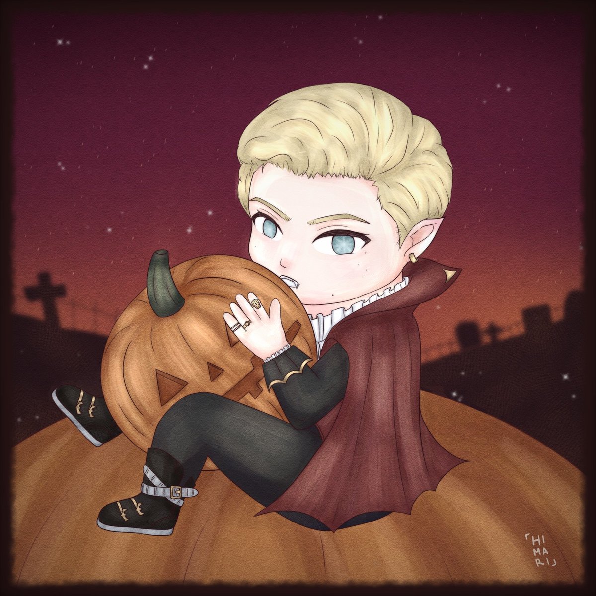 Trick or treat! I give this Halloween Chibi of Sebastian &amp; Ominis for this year! 🎃👻🍬 which one do you prefer?? 👀

#hogwartslegacy #sebastiansallow #ominisgaunt