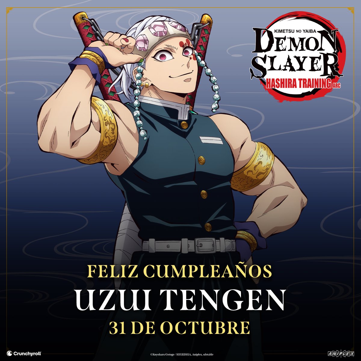 ¡Feliz cumpleaños al Pilar del Sonido! 🔥
Hoy celebramos a Uzui Tengen, el ninja más extravagante que hay.