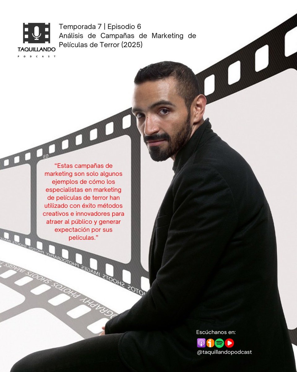 ¿Es Octubre, realmente, la mejor época para estrenar una película de terror?@csardistro analizó las campañas de marketing de 5 Películas de Horror estrenadas en cines en 2025. Dale play a esta entrevista en nuestro canal “Taquillando”en #Spotify, #Applepodcast, #Ivoox y #Youtube