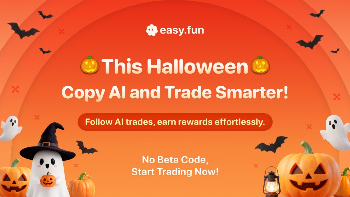 easydotfunX's tweet image. 🎃 This #Halloween Let #AI Trick the Market for You! 👻

🕸️ Forget about spooky losses — copy AI trades and let the pros handle the scary stuff! 🧙

💡 AI Copy Trading is live on easy.fun APP — No more guessing, no more fear! 🧛‍♂️

📲 App Store:…