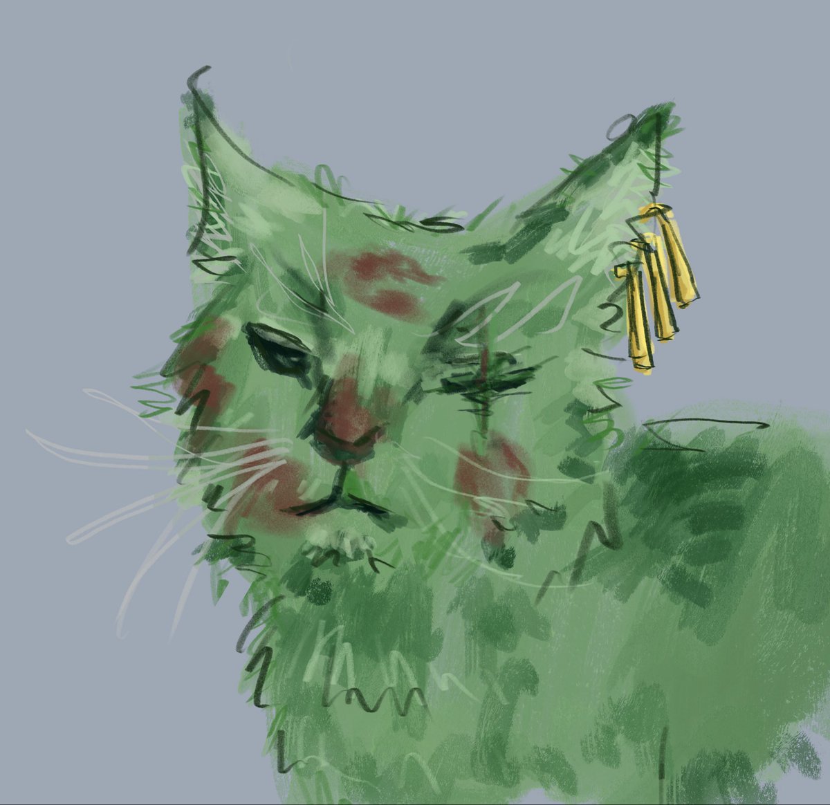 curlysanjis's tweet image. he hates it here