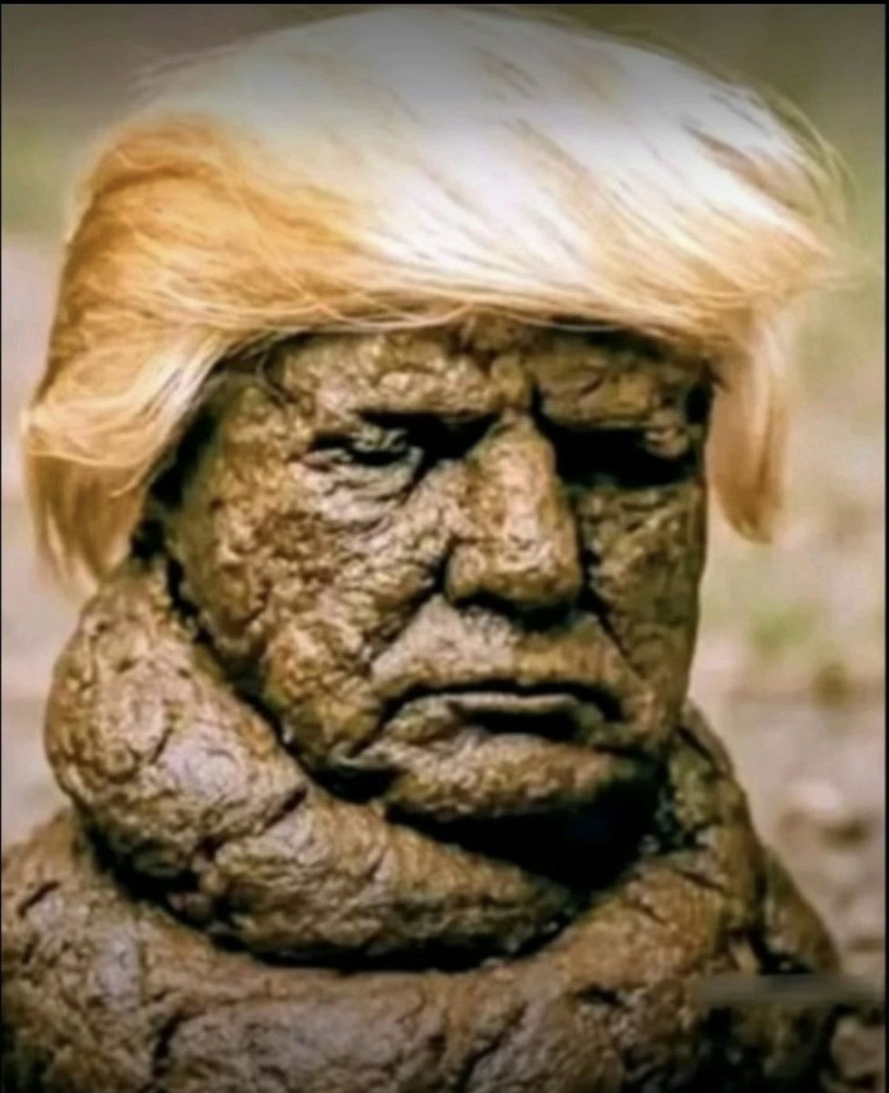 rjohdomingo's tweet photo. I came across this new presidential portrait for the National Portrait Gallery. So fitting! #TrumpIsShit https://t.co/C3F9vl7QDt