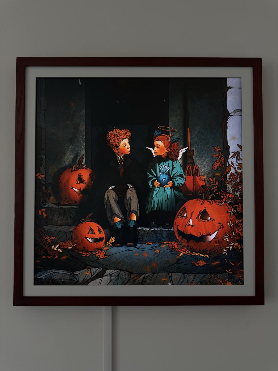 happy Halloween! ❤️‍🔥

displaying “October That Was Left Behind” by <a href="/iamlaurael/">Laura El</a> 

completely hand-drawn digital illustration

the tiniest details of this work tell such a beautiful story.

part of THE DAM AFTER DARK 🎃⬇️