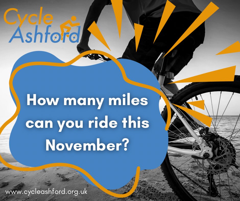 How many miles can you ride this November? Track your weekly rides using our cycle route planner and share your total at the end of the month! 🚴‍♀️
Let’s see how far Ashford can pedal together. Find the route planner here: cycleashford.org.uk/Route+Planner#/
#CycleAshford #NovemberChallenge