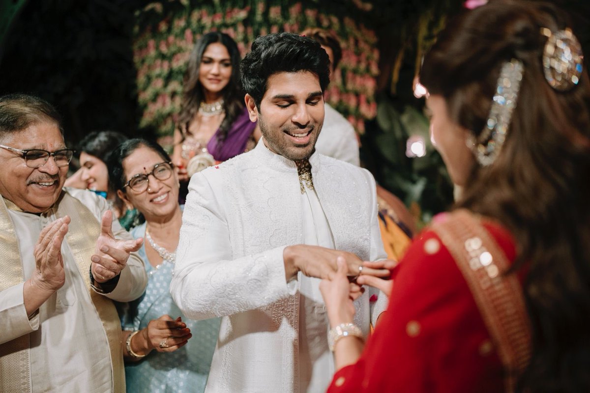 Filmy_Time's tweet image. #AlluSirish and #Nayanika got engaged in an intimate ceremony surrounded by close family.

Wishing the beautiful couple a lifetime of love and happiness.