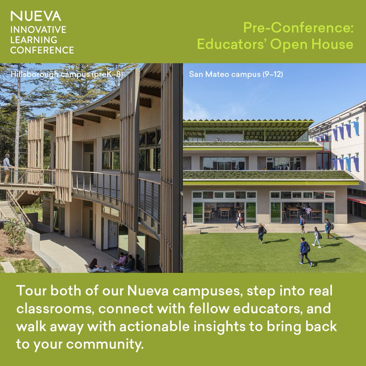 nuevaschool's tweet photo. Calling all educators! Get a head start on the Innovative Learning Conference at the Pre-Conference Educators’ Open House on Wednesday, March 11, 2026.

Explore our classrooms and see how Nueva teachers bring innovative teaching to life. Learn more: https://t.co/qJEuS0S7hb https://t.co/WwH8Y8dntZ