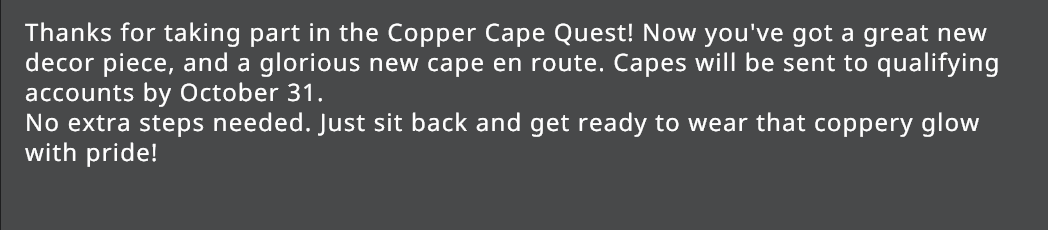 onenightseoul's tweet photo. @Minecraft "by October 31," huh?  I'd really like to receive my cape, please. https://t.co/Yk8ZtjwL0s
