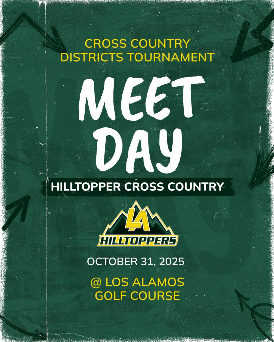 Good luck to our Hilltopper Cross Country team who are competing in districts today @ Los Alamos Golf Course! Come support and cheer on our Toppers!