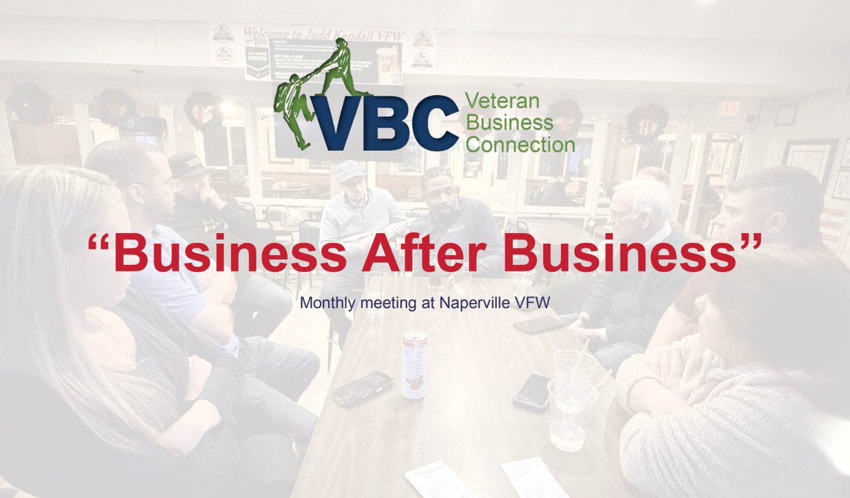 VetBizProject's tweet image. Calling all Veterans, Entrepreneurs &amp;amp; Business Leaders!

Mark your calendars for VBC’s Business After Business — your monthly meetup for connection &amp;amp; collaboration.

11/4/2025 | 6–8 PM
Naperville VFW (happens every first Tuesday!)

Don’t miss it! Details: hubs.ly/Q03LjfYk0