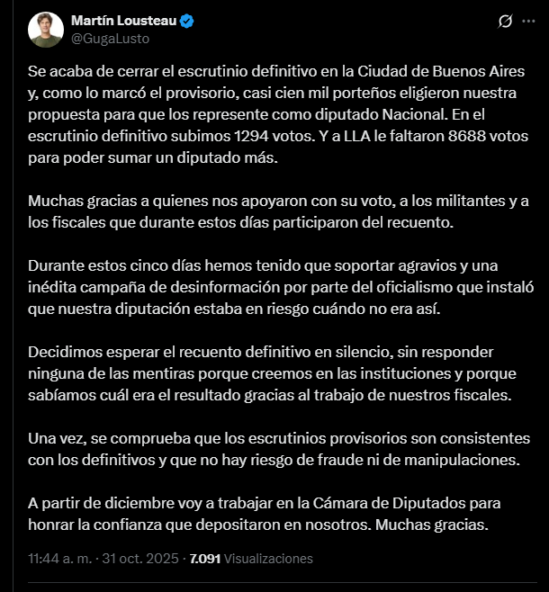 Hace unos años que prometí destruir tu carrera política para que NUNCA MAS ganes una elección. Solo pude lograr de senador pases a ser EL ÚNICO que entró de tu lista de diputados.
Prometo seguir con mi tarea y espero que no levantes tu manito en diputados también, ya nos salís