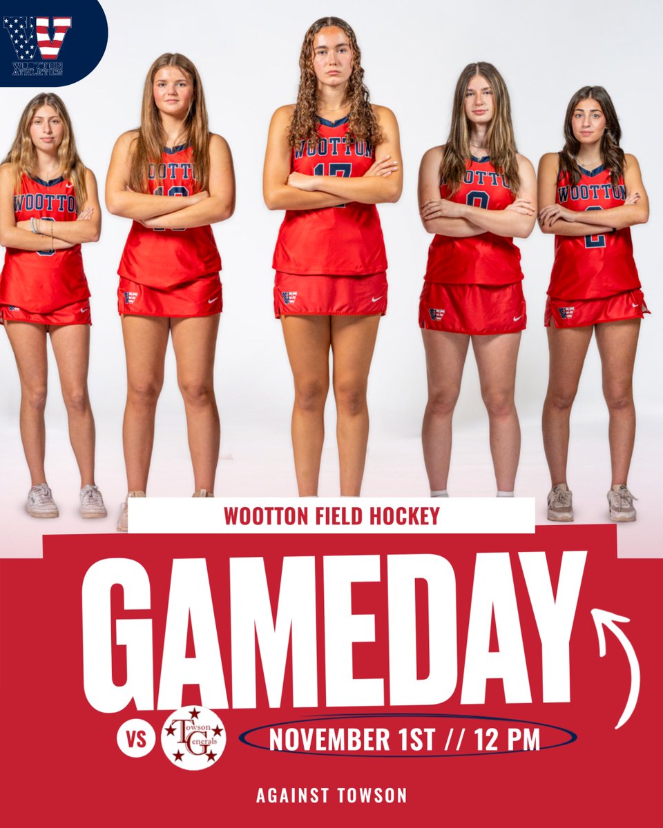 🚨Wootton Girls' Field Hockey competes in State Quarterfinals against Towson this Saturday at 12PM! Make sure to come support the patriots, Roll Pats🚨