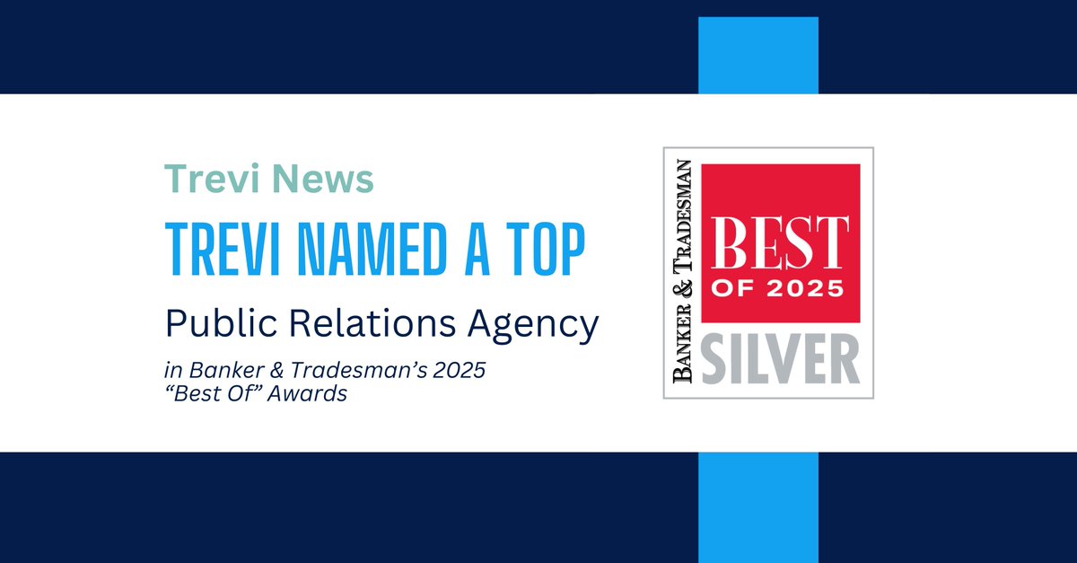 TreviComm's tweet photo. We are honored to be recognized by Banker &amp; Tradesman’s 2025 “Best Of” Awards as one of the leading public relations agencies serving the real estate and finance industries, earning the Silver Award for the fifth consecutive year.
https://t.co/Sqhr8UbgtP https://t.co/jvmBVIq67c