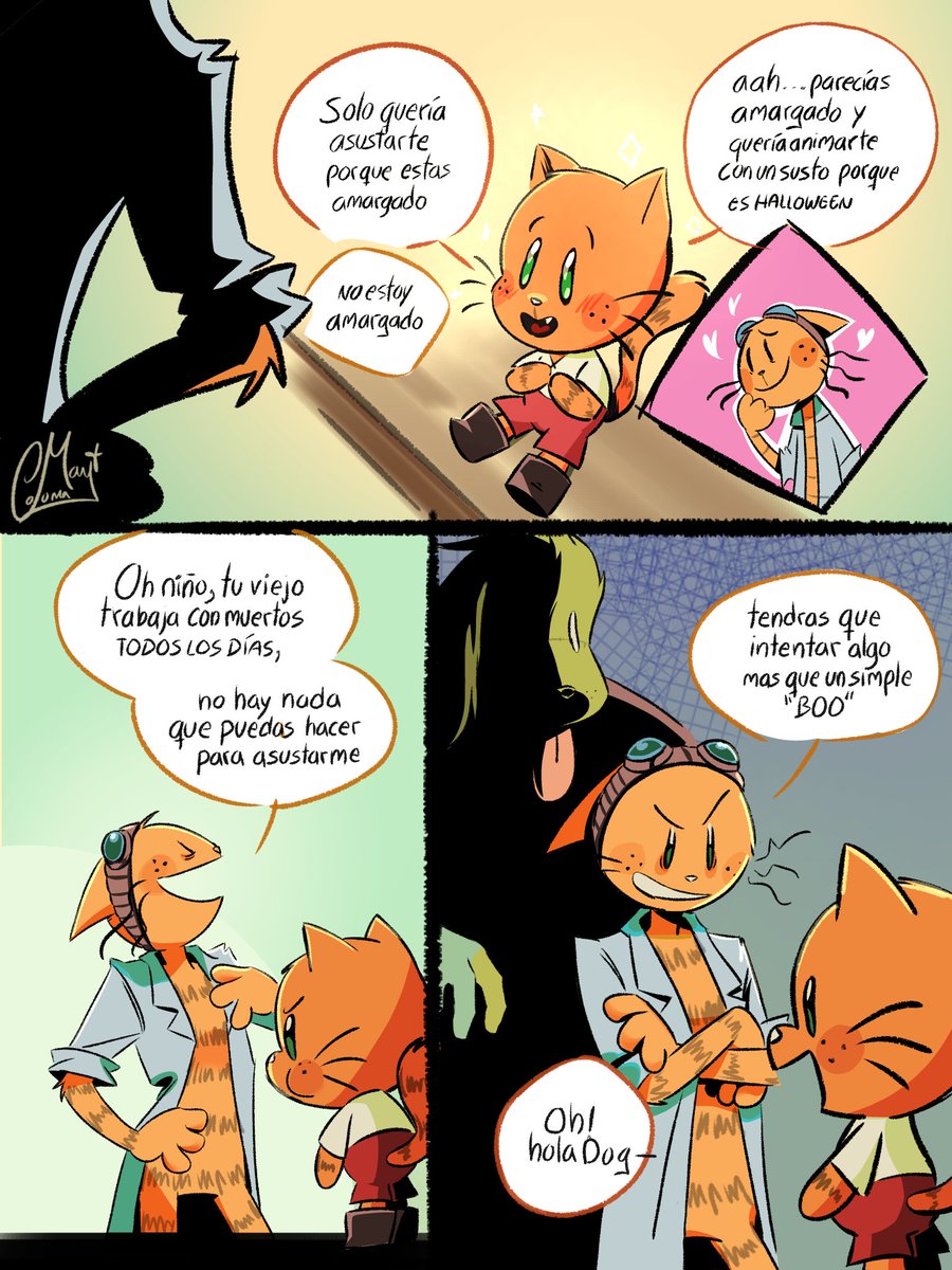 Mayte_Coloma's tweet image. BOO 👻🎃 
Entiendanlo aún se está acostumbrando pero si lo quiere 🥹 💚 XD
#Dogmanaufrankenstein #dogman #peteythecat