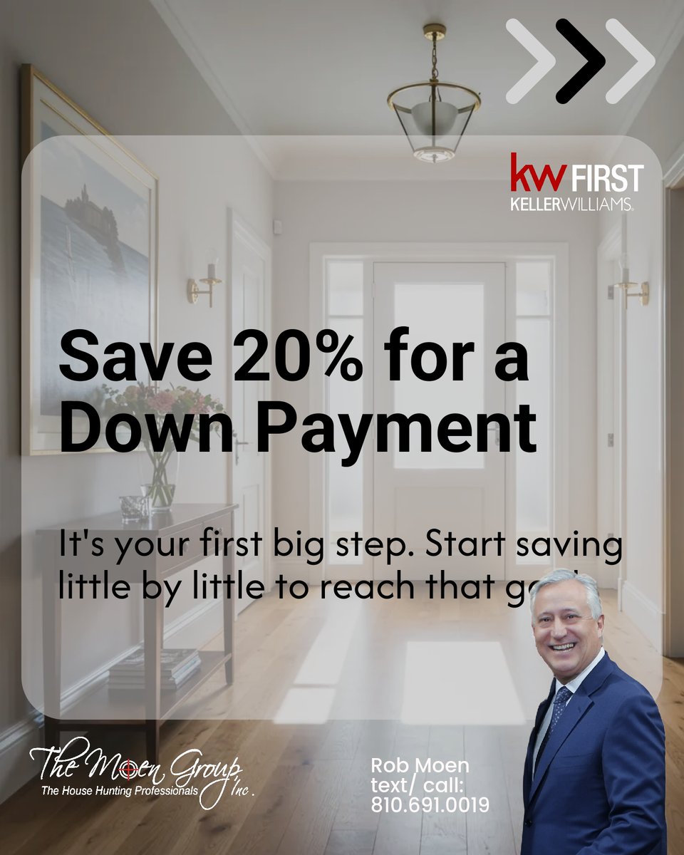 RobMoen's tweet image. Tired of paying rent in Genesee, Lapeer, or Livingston? 🏢 Let's make owning your dream home your next chapter! Start with these: save 20% for a down payment, cut unnecessary expenses, and automate savings. What are your biggest savings hurdles? #FirstHomeGoals 🌟