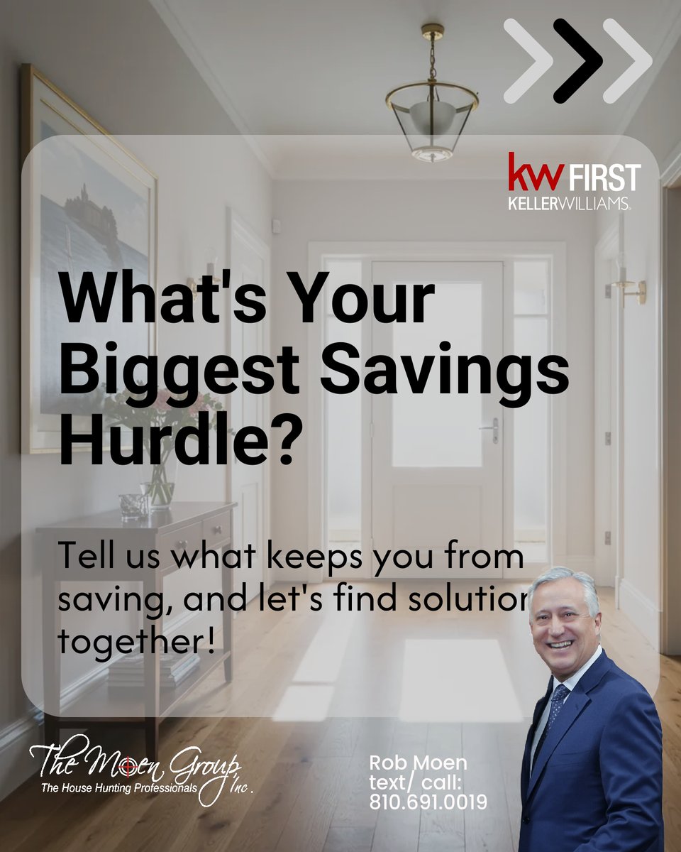 RobMoen's tweet image. Tired of paying rent in Genesee, Lapeer, or Livingston? 🏢 Let's make owning your dream home your next chapter! Start with these: save 20% for a down payment, cut unnecessary expenses, and automate savings. What are your biggest savings hurdles? #FirstHomeGoals 🌟