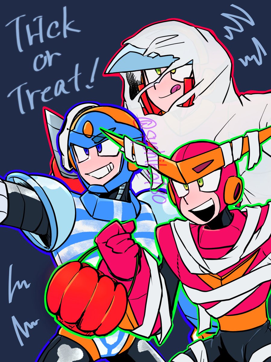#ロックマン2 
日付変わってしまった…遅刻ハピハロ…！