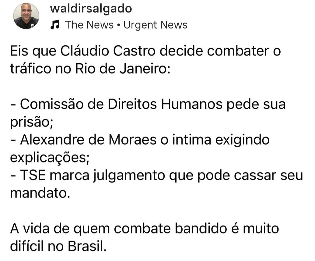 O maligno em ação contra o governador!