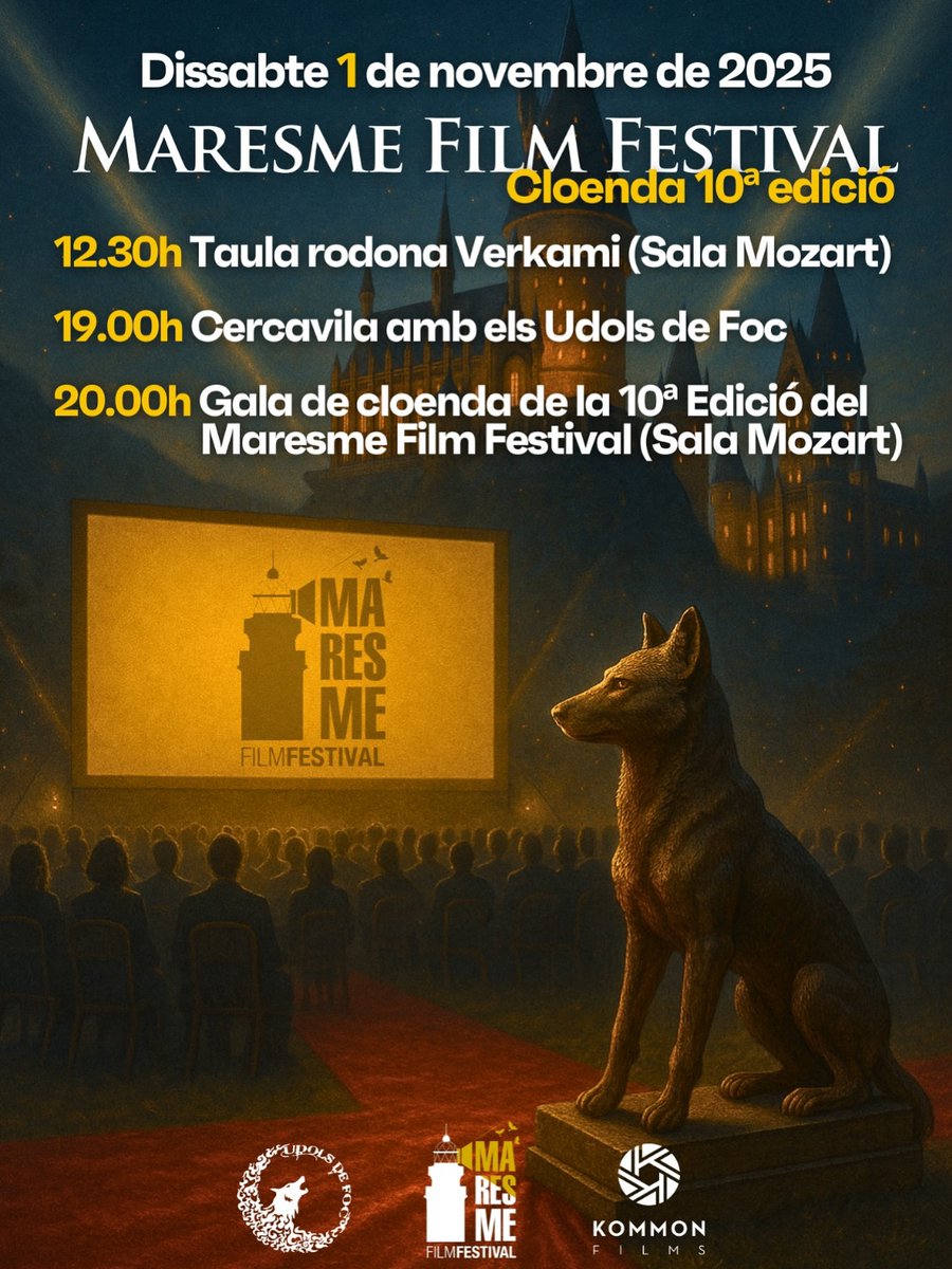 🔥 Demà tanquem el #MaresmeFilmFestival com cal!
🕖 12 h: Taula Rodona
🕖 19 h: Cercavila amb Udols de foc 
🎬 20 h: Gala de cloenda – 10a edició
🎥 21 h: Projecció Les Irresponsables

Vibra Calella amb ritme, cinema i comunitat!
#CloendaMFF2025 #udolsdefoc #maresmefilmfestival