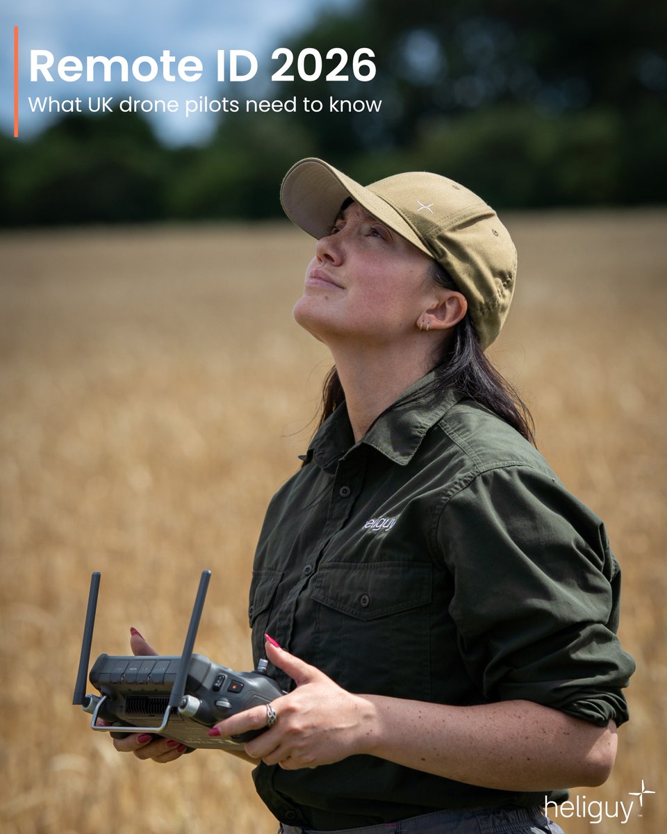 heliguydotcom's tweet image. Remote ID is coming to UK skies.

From Jan 2026, it’s mandatory for new class-marked drones (UK1–UK6). By 2028, it applies to most drones over 100g with a camera.

Learn how to stay compliant:
🔗 heliguy.com/blogs/posts/re…

#RemoteID #DroneNews #UKDrones #CAA #Heliguy