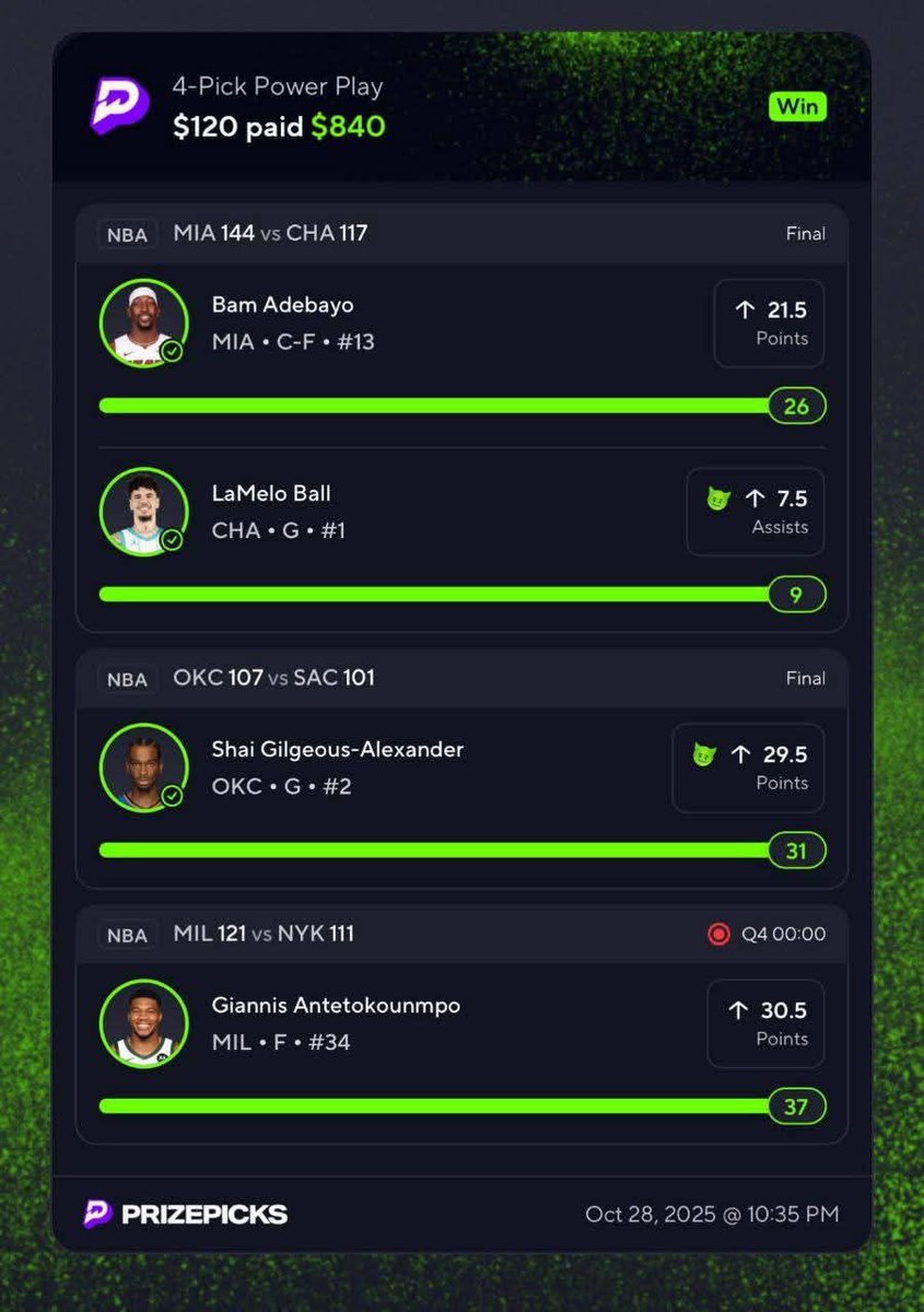Tap in the link below let’s eat big on tonight parlays 👇👇

t.me/+1gEiu25cUDNlM…

#prizepicklocks #prizepicks  #SportsBettingX #gamblingX #nba       #nfl  #fanduel #prizepicks #playerprops #sportsbettingpicks