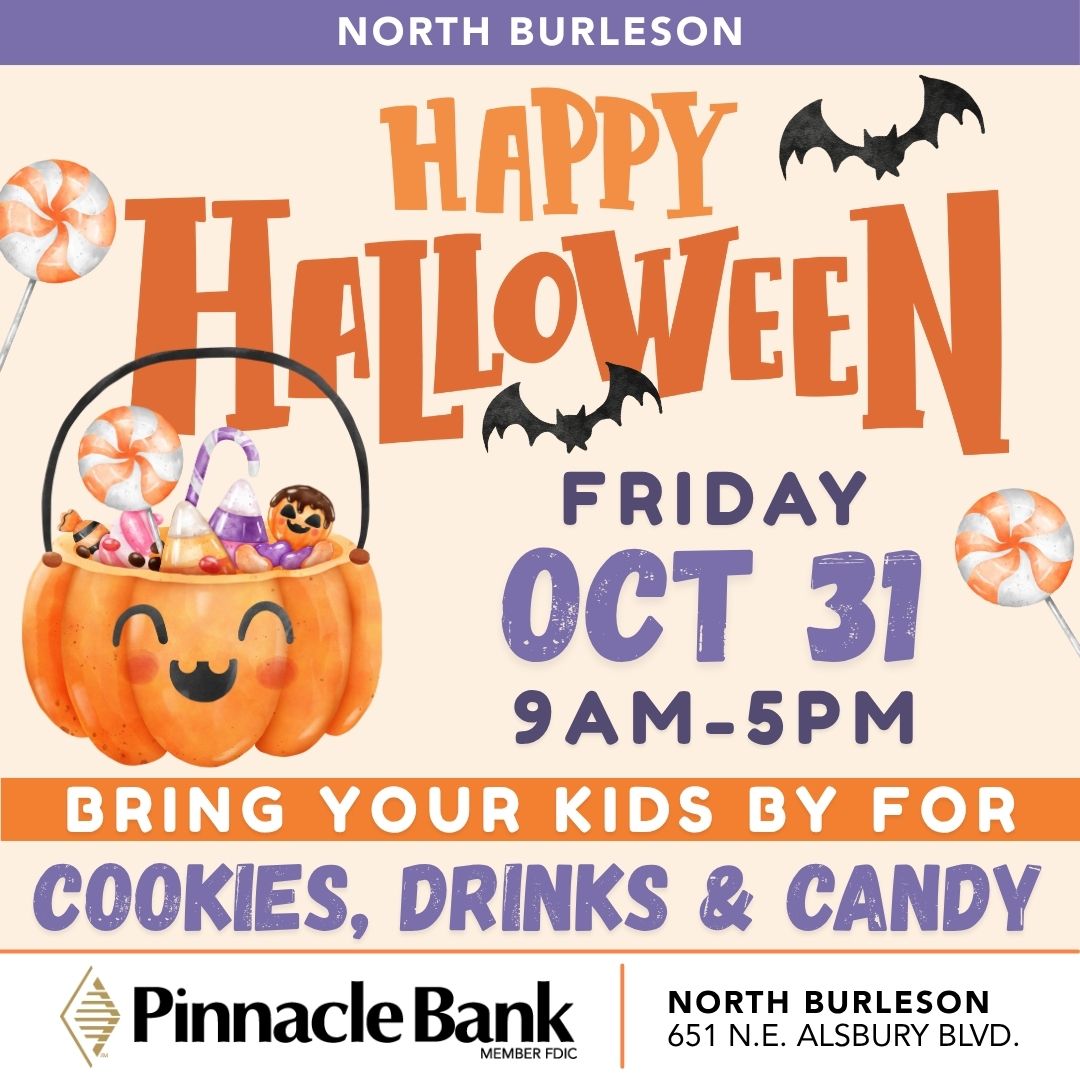 Halloween is here, and our North Burleson team is ready to celebrate! 

Bring the kids by today from 9 AM–5 PM for cookies, drinks, and plenty of sweet surprises. We can't wait to see all your littles in their costumes! 

🎃 651 N.E. Alsbury Blvd.