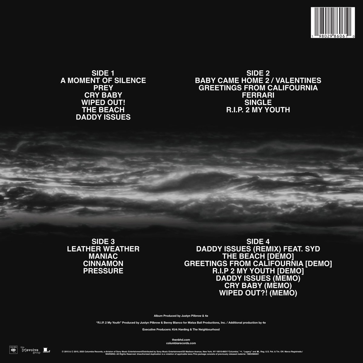 thenbhd's tweet image. Wiped Out! 10th anniversary edition is out now 🌴 10 pieces of audio from the ourchive that we wanted to share with you 🖤📂🤍 theneighbourhood.lnk.to/WO10th