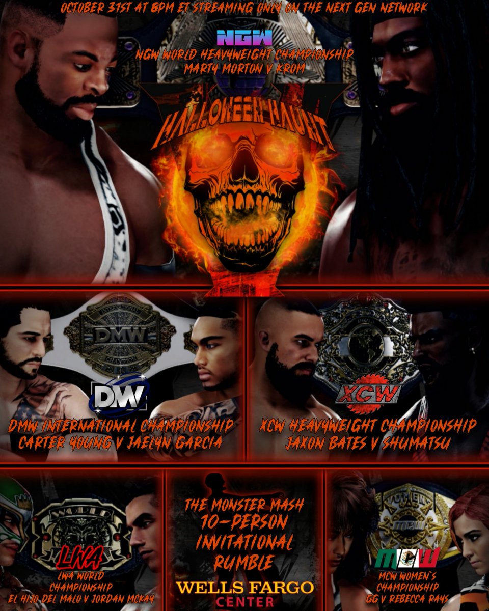 🎃 TONIGHT AT 8PM ET 🎃
The spook-tacular event makes its return as the Next Gen Network presents: Halloween Haunt 5! Streaming only on the Next Ten Network! Turn on notifications for updates! #WWE #WWE2K25 #WWEGames #WWE2K #2K #2KGames #Halloween #HalloweenHaunt