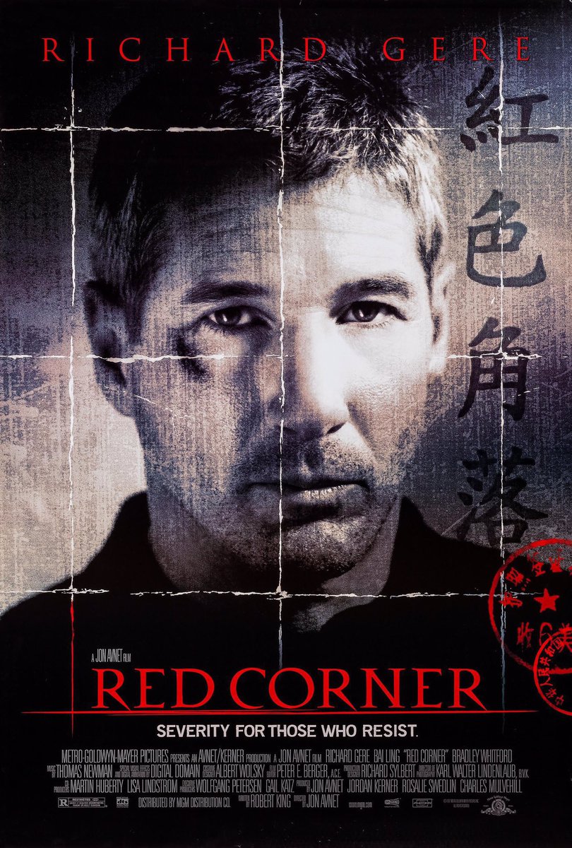 FilmNewsNos's tweet photo. 🎬MOVIE HISTORY: 28 years ago today, October 31, 1997, the movie ‘Red Corner’ opened in theaters!
#RichardGere @RealBaiLing #BradleyWhitford #ByronMann #PeterDonat #RobertStanton #TsaiChin #JamesHong #KentFaulcon #JonAvnet https://t.co/y9ejpnW453