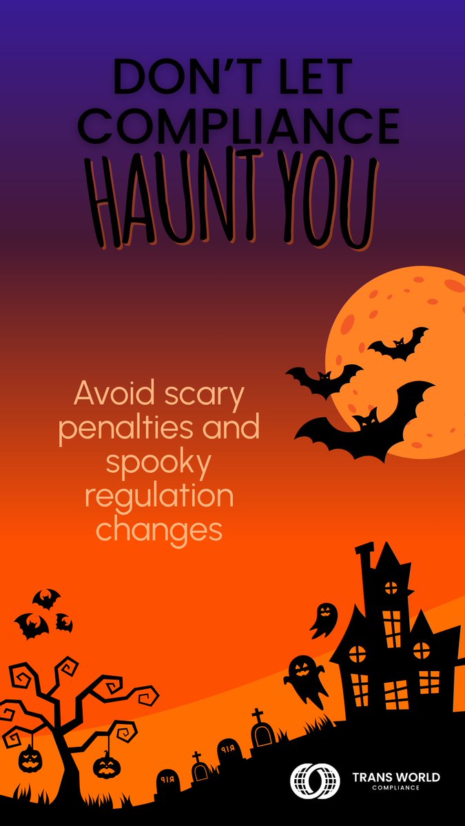 TransWorldComp's tweet image. 🎃 Don’t let spooky regulations keep you up at night! Ghosts and goblins aren’t the only things to fear this Halloween (*whispers* non-compliance can be far scarier.)

At TWC, we help you upload, remediate, and report so you never miss a beat.

#Compliance #CRS #FATCA #RegTech