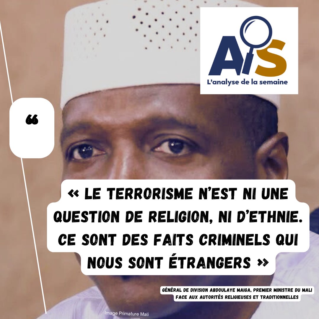 « Le terrorisme n’est ni une question de religion, ni d’éthique. Ce sont des faits criminels qui sont étrangers », Général Abdoulaye Maïga, Premier ministre  du Mali. 

Nous rejoindre : 
whatsapp.com/channel/0029Va…
t.me/+pQn76Z___INlN…