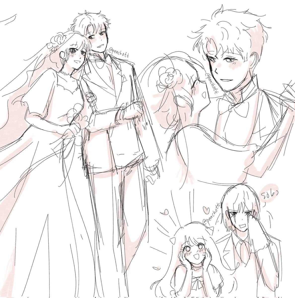 unfortunately, no halloween illustration :(

but i got TwiYor on their wedding. a very small but meaningful and highly  anticipated wedding &lt;33 
but in the most diabolical sketches 𓁹‿𓁹
#SPY_FAMILY #Twiyor