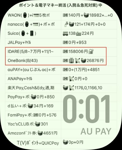 z_mutoh's tweet photo. @Mutoh_Z LIFECARD 契約で…

🌈2024.5/25〜の超高還元は2026.6/30迄
家賃,LPガス：銀行振替11.6%
🚰：nanaco🈴30.0+α%
🚌🚃🧺：Suica🈴約32.2(JRは+1.5)+α%
🧺：楽天Pay(➕OneBank)🈴31.5〜48.0+α%
💡📡🧺🏥：OneBank26876円(➕IDARE158006円)🈴約32.2+α%

🌈2026.8/20頃迄
🧺：ウェル活27982px1.5=41973円相当 https://t.co/1uQsPdKtiQ